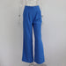 Color-Blue-Spring Autumn Office Work Pant Women Casual High Waist Figure Flattering Straight Leg Pants-Fancey Boutique