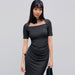 Color-Elegant Generous Waist Tight Slimming Sense of Design Side Slit Sheath Dress-Fancey Boutique
