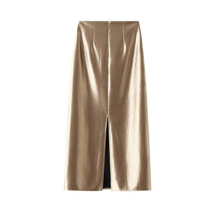 Color-High Grade Golden Skirt for Women Small Size Chinese Beautiful Skirt-Fancey Boutique