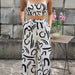 Color-White-Women Clothing Printed Sleeveless Strap Short Top Long Wide Leg Pants-Fancey Boutique