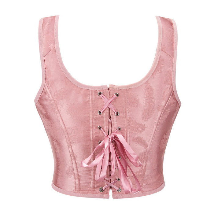 Color-Lotus Pink Court Vest Chest Support Women Top-Fancey Boutique