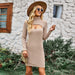 Color-Cutout Knitted Dress Autumn Winter Hip Women Clothing-Fancey Boutique