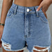 Color-Not Specification Raw Edge Denim Shorts Shorts-Fancey Boutique