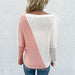 Color-Autumn Women Clothing Pullover Multicolor off Neck Thin Pink Sweater-Fancey Boutique