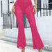 Color-Coral Red-Women Sexy Mesh See Through Drop Plastic Trousers Women Bell Bottom Pants-Fancey Boutique