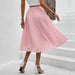 Color-Summer Skirt Solid Color Chiffon Pleated Skirt-Fancey Boutique
