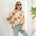 Color-Butterfly Animal Brocade Sweater Women Loose Autumn Winter Long Sleeve Knitwear Sweater-Fancey Boutique