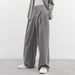 Color-Gray-Fall High Waist Drape Wide Leg Pants Women Casual Loose Pants-Fancey Boutique