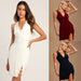 Color-Party Short Evening Dress V-neck Split Sexy Slim Vest Sheath Dress-Fancey Boutique