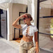 Color-Short Slim Fit Sexy T shirt Summer Hollow Out Cutout Rope Strap Patchwork Short Sleeved T shirt-Fancey Boutique