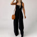 Color-High Waist Jumpsuit Women Summer Sleeveless of the Shoulder Knitted Wide Leg Trousers Jumpsuit-Fancey Boutique