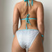 Color-Heterochrosis Edging Halter Lace up Sexy Bikini Set-Fancey Boutique