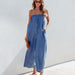 Color-Summer Loose High Waist Suspender Jumpsuit Women Slimming Wide Leg Pants Cropped Casual Suspender Trousers-Fancey Boutique