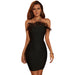 Color-Black-Women Clothing Summer Sexy off-the-Shoulder Feather Decorative Evening Dress Bodycon Dress-Fancey Boutique