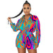 Color-Blue-Women Clothing Fall Winter Printed Shirt Collar Casual Jumpsuit-Fancey Boutique