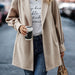 Color-Khaki-Fall Winter Collar Long Long Sleeve Women Coat-Fancey Boutique