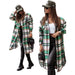 Color-Autumn Winter Polo Collar Single-Breasted Long Sleeve Plaid Shacket Coat-Fancey Boutique