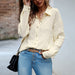 Color-Apricot-Casual Texture Shirt Women Autumn Winter Stand Alone Long Sleeved Shirt-Fancey Boutique