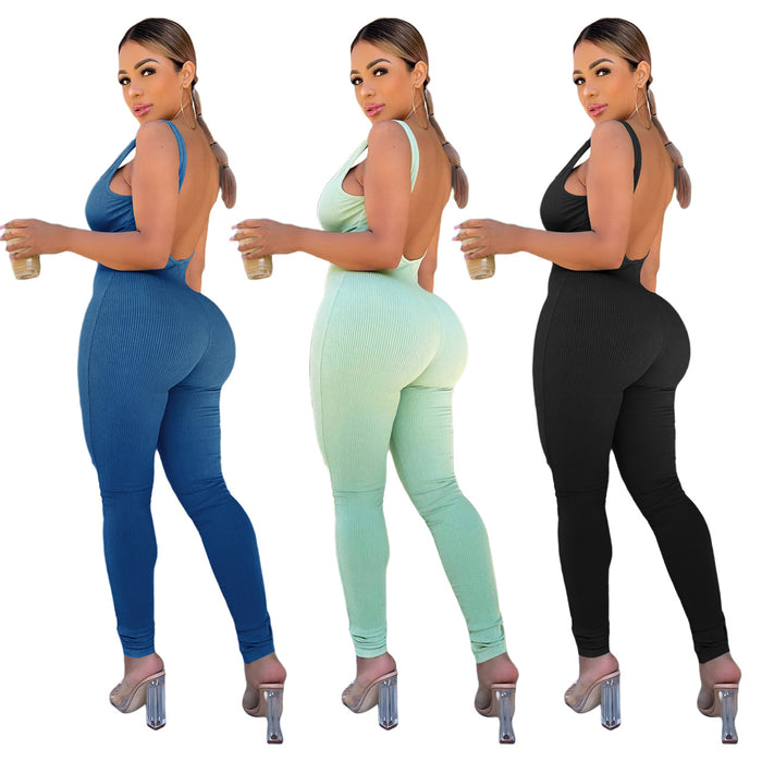 Color-Women Clothing Arrival Spring Summer Vest Thread Casual Office Jumpsuit-Fancey Boutique