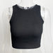 Color-Black-Sports Casual Short Sleeveless Top Women Summer Arrival Tight I Shaped Vest-Fancey Boutique