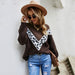 Color-Fall Women Clothing Leopard Print Pullover Round Neck Sweater Sweater Sweater for Women-Fancey Boutique