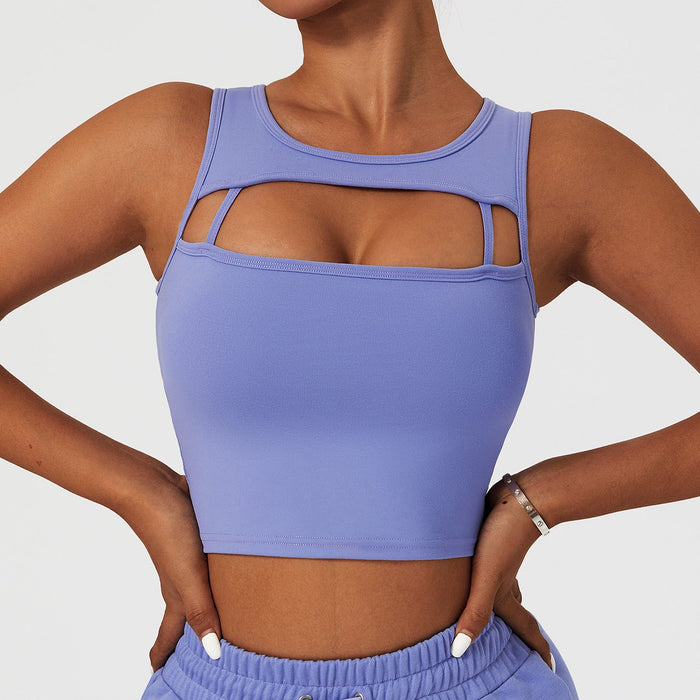 Color-Hydrangea Blue-Running Underwear Women High Strength Shockproof Yoga Vest Push Sports Workout Bra-Fancey Boutique