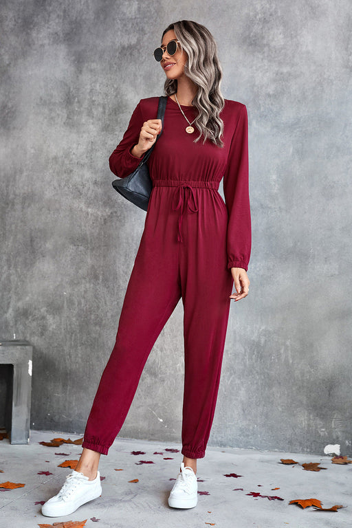 Color-Autumn Winter Women Clothing Classic Casual Long Sleeve Solid Color Jumpsuit-Fancey Boutique