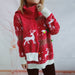 Color-Autumn Winter Knitting Imitation Marten Deer Snowflake Jacquard Colorful Ball Christmas Sweater Scarf Two Piece Set-Fancey Boutique