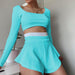 Color-Sports Women Clothing Contrast Color Fit Top Sexy Culottes Suit-Fancey Boutique