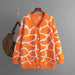 Color-nacarat-Women Clothes Autumn Winter Jacquard Sweater V neck Long Line Pattern Baggy Coat-Fancey Boutique