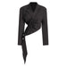 Color-Black-Niche Designer Asymmetric Hollow Out Cutout Blazer Autumn Irregular Asymmetric Deconstructed Coat Women High Grade Top-Fancey Boutique