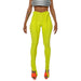 Color-Green-Summer Women Clothing Fluorescent Color High Waist Hip Lift Tight Exercise Casual Pants Women-Fancey Boutique