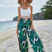 Color-Green-Women Clothing Casual Vacation High Waist Print Wide Leg Pants-Fancey Boutique