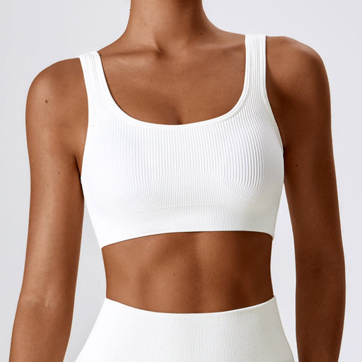 Color-White-Seamless Beauty Back Yoga Bra Outer Wear Running Exercise Underwear Tight Fitness Yoga Clothes Women-Fancey Boutique