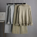 Color-Autumn Winter Knitting Suit Women Trendy Semi-High Collar Sweater Thickened Outer Wear Loose two piece set-Fancey Boutique