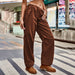Color-Street Loose Lace-up Drawstring Elastic Waist Overalls Ankle Tied Trousers Casual Pants Casual-Fancey Boutique