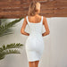 Color-Women Clothing Hollow Out Cutout Out Camisole Rhinestone Dress Tight Bandage Dress Cropped Outfit Short Dress-Fancey Boutique