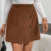Color-Elegant Intellectual Corduroy High Waist Slimming Front Irregular Asymmetric A Line Skirt-Fancey Boutique