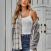 Color-Autumn Winter Casual Women Clothing Single Breasted Plaid Stitching Shirt Women-Fancey Boutique