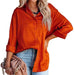 Color-Red-Women Shirt Autumn Comfort Satin Gravel Pattern Long Sleeve Loose Women Top-Fancey Boutique