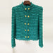 Color-Goods Autumn Winter Star Tassel Fringe Tweed Stand Collar Slim Fit Jacket-Fancey Boutique