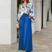 Color-Blue-Women Clothing Summer Floral Print Shirt Two Piece Set Elegant Casual Set-Fancey Boutique