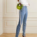 Color-Blue-Jeans Spring Elastic Slim Fit Drill Chain Tassel High-Grade Exquisite Pants Women-Fancey Boutique