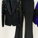 Color-Black-Goods Heavy Industry Beaded Colored Diamond Slim Fit Blazer Skinny Pants Suit Two Pieces-Fancey Boutique