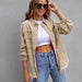 Color-Khaki-Arrival Multicolor MidLength Ripped Loose Denim Jacket Women Jacket Women-Fancey Boutique