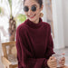 Color-Women Live Shot Elegant Graceful Design Half Turtleneck Soft Glutinous Purple Knitted Sweater-Fancey Boutique