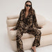 Color-Light Luxury Printed Leopard Print Simple Loose Long Sleeves Trousers Pajamas Two Piece Set Autumn Winter Ladies Homewear-Fancey Boutique