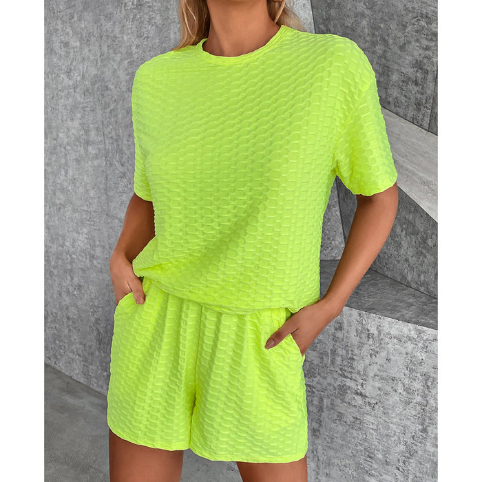 Color-fluorescent green-Casual Suit Women Loose Slimming Casual Suit-Fancey Boutique