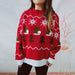 Color-Autumn Winter Christmas Sweater Year Sweater Round Neck Long Sleeve Christmas Hat Pullover Women-Fancey Boutique