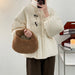 Color-Bun Horn Button Stand Collar Solid Color Thick down Jacket Women Winter Warm White Duck down-Fancey Boutique